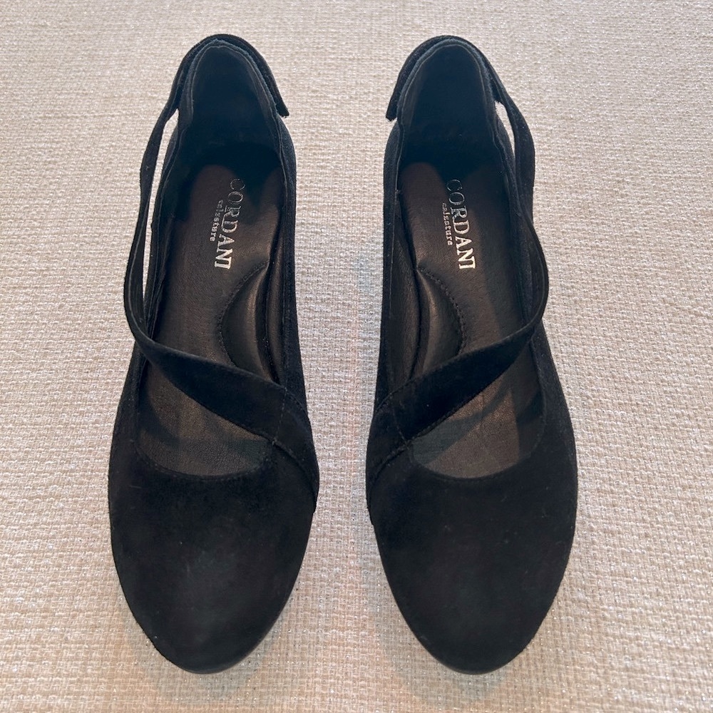 Cordani Calzature Black Suede Abstract Ankle Strap Heels Shoes